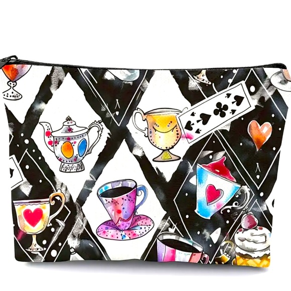 Handbags - Wonderland Makeup Bag - Spacious & Durable Cosmetic Pouch with Zipper NWT